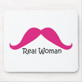 Funny Pink und Black Real Women Mustache Mousepad (Vorne)