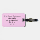 Funny Pink und Gold Bitte Verlass mir nicht Gepäckanhänger (Rückseite horizontal)