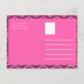 Funny Pink und Lila Gemustert Postkarte (Rückseite)
