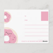 Funny Pink und White Donut Postkarte (Rückseite)