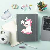 Funny Pink Unicorn Aufkleber (iPad Hülle)