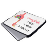 Funny Pink Unicorn Flamingo Llama Inspirierend Zit Laptopschutzhülle (Vorne Knopf)