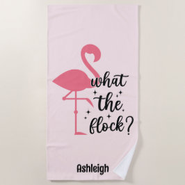 Funny Pink Was Flamingo Personalisiert macht Strandtuch