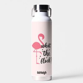 Funny Pink Was Flamingo Personalisiert macht Trinkflasche
