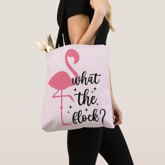 Funny Pink Was für ein Flamingo Flock Tasche (Von Nahem)