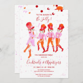 Funny Pink Watercolor Nutcracker Ballet Holiday Einladung (Vorne/Hinten)