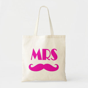 Funny pink weißen Schnurrbart Frau Hochzeitstitel  Tragetasche