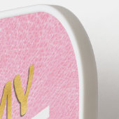 Funny Pink White Gold Pickleball Paddel Schläger (Linke Seite)