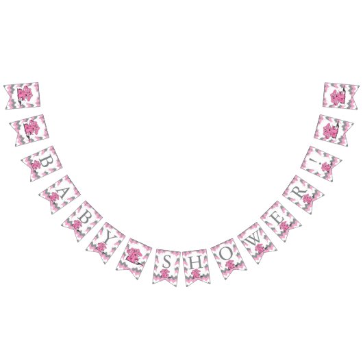 Funny Pink Zickzack Albernen Niedlichen Babyelemen Wimpelkette (Alle)