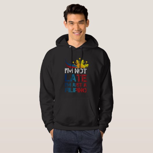 Funny Pinoy Jokes Punctuality Philippinen Filipino Hoodie (Vorne ganz)