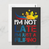 Funny Pinoy Jokes Punctuality Philippines Filipino Postkarte (Vorne/Hinten)