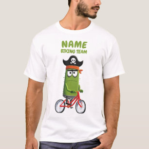 Funny Pirate Cactus Biking Team   Personalisierbar T-Shirt