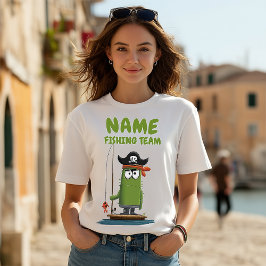 Funny Pirate Cactus Fishing Team | Personalisierba T-Shirt