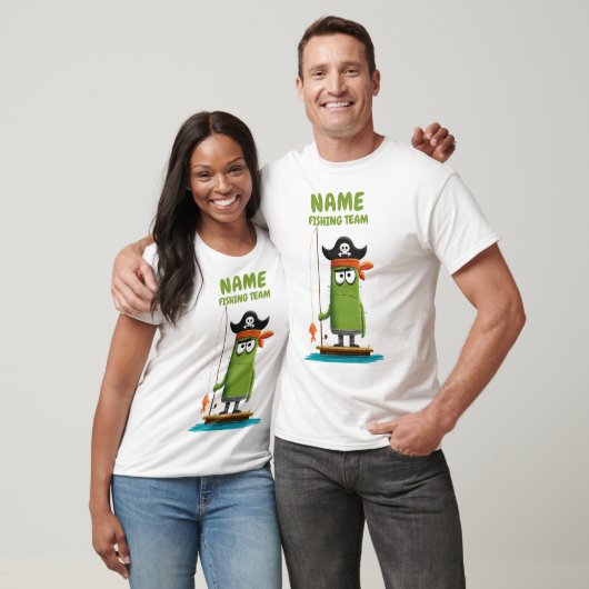 Funny Pirate Cactus Fishing Team | Personalisierba T-Shirt (Unisex)