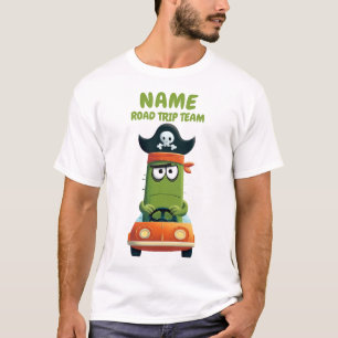 Funny Pirate Cactus Road Trip Team   Personalisier T-Shirt