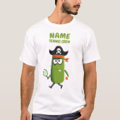 Funny Pirate Cactus Tennis Crew | Personalisierbar T-Shirt (Vorderseite)