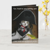 Funny Pirate Cat Karte (Gelbe Blume)