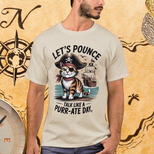 Funny Pirate Cat Lassen Sie uns reden wie ein Purr T-Shirt