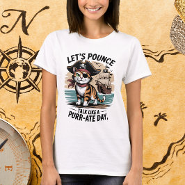 Funny Pirate Cat Lassen Sie uns reden wie ein Purr T-Shirt