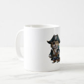 Funny Pirate Cat mit Parrot Kaffeetasse (Vorderseite Links)