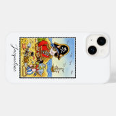 Funny Pirate Cat Mouse Individuelle Name Case-Mate iPhone Hülle (Rückseite (Horizontal))