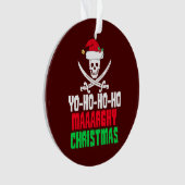 Funny Pirate Christmas Pun Yo Ho Ho Ho Ornament (Vorderseite)