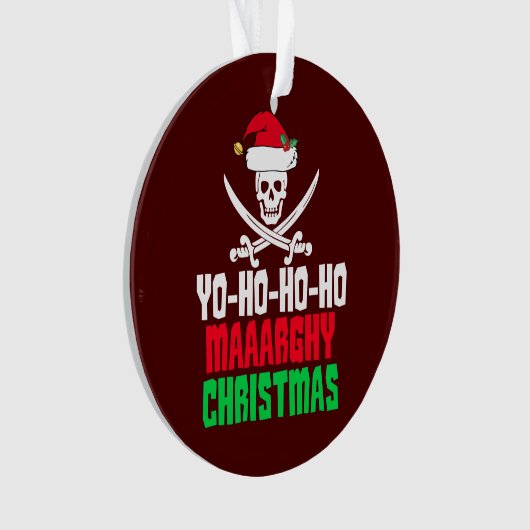 Funny Pirate Christmas Pun Yo Ho Ho Ho Ornament (Vorderseite)