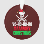 Funny Pirate Christmas Pun Yo Ho Ho Ho Ornament (Vorderseite)
