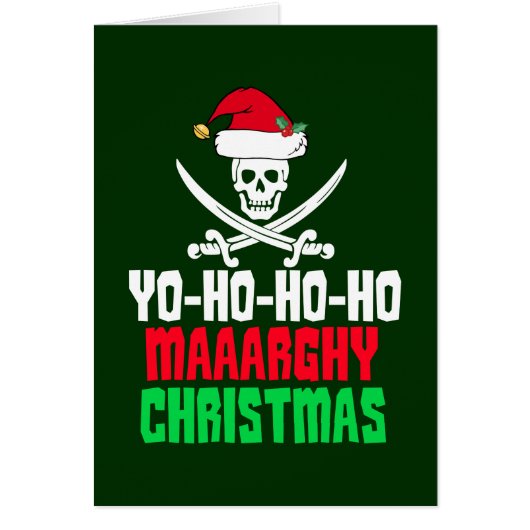 Funny Pirate Christmas Pun Yo Ho Ho Holiday Card (Vorne)