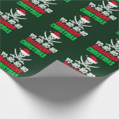 Funny Pirate Christmas Yo Ho Ho Ho Ho Green Holida Geschenkpapier (Ecke)