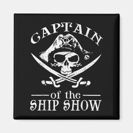 Funny Pirate Design Captain Ship Show Boati Magnet (Vorne)