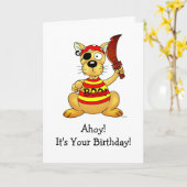 Funny Pirate Dog Birthday Greeting Karte (Gelbe Blume)