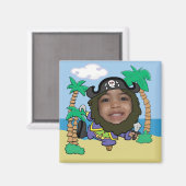 Funny Pirate Face Cut Out Template Magnet (Vorderseite/Rückseite)