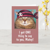 Funny Pirate Fat Cat Geburtstag Karte (Gelbe Blume)
