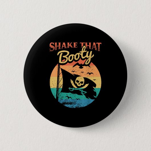 Funny Pirate Freebooter Buccaneer Karibisches Adve Button (Vorderseite)