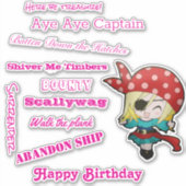 Funny Pirate Girl Slogan Sticker (Vorderseite)