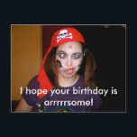 Funny Pirate Happy Birthday Postcard, Postcross Postkarte<br><div class="desc">Ich hoffe,  dein Geburtstag ist erfreulich! Dieses lustige Happy Birthday Gruß Postcard ist ideal für Familie,  Freunde,  Postcross und Postcard United.</div>