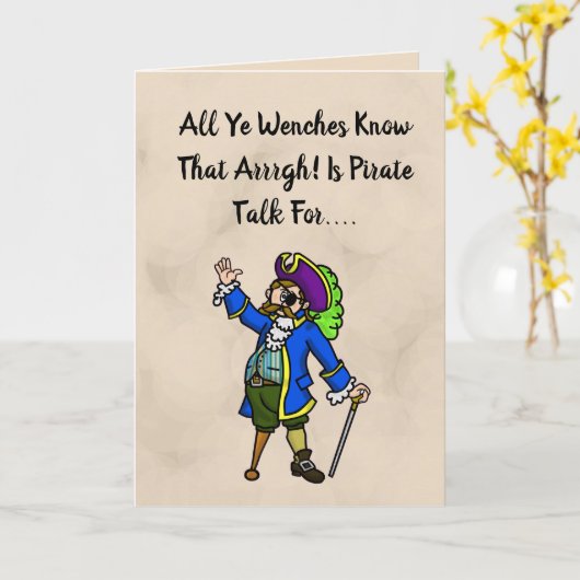 Funny Pirate Hintern Call Card Karte (Gelbe Blume)