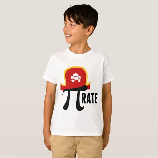 Funny Pirate Math Pun Pi Day Kids T-Shirt (Vorne ganz)