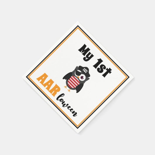 Funny Pirate Mein 1. Halloween Trick oder Treat Ba Serviette (Ecke)