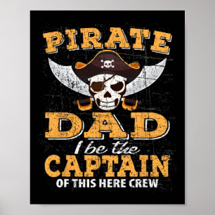 Funny Pirate Night Vater Schifffahrt Familienurlau Poster