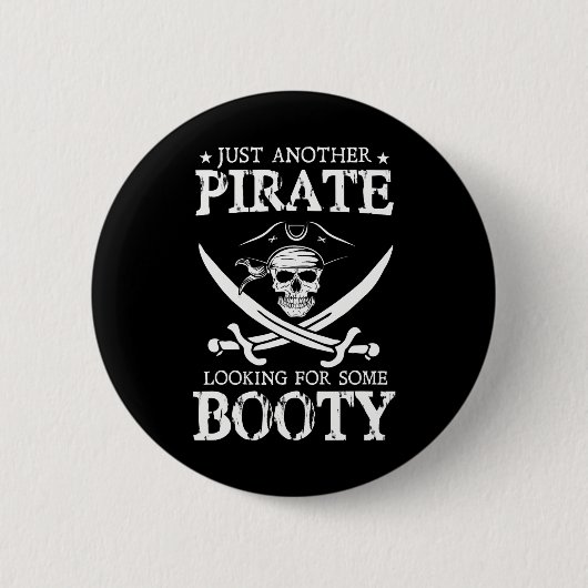 Funny Pirate nur ein anderer Pirate auf der Suche  Button (Vorderseite)
