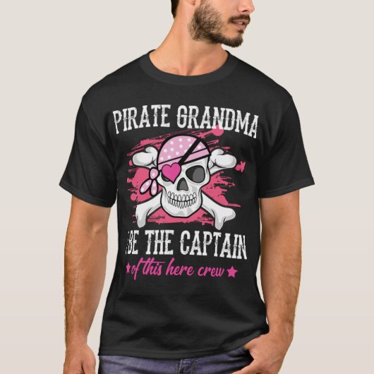 Funny Pirate Oma bin ich der Kapitän hier T-Shirt (Vorderseite)
