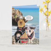 Funny Pirate Pets Birthday Karte (Gelbe Blume)