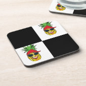 Funny Pirate Pineaple Getränkeuntersetzer (Linke Seite)