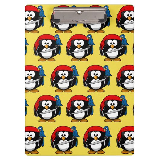 Funny Pirate Pinguin Klemmbrett (Vorderseite)