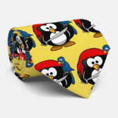 Funny Pirate Pinguin Partys Krawatte (Gerollt)