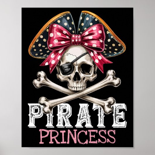 Funny Pirate Princess Coquette Bow Halloween Costu Poster (Vorne)