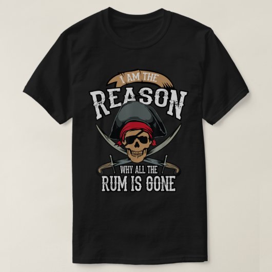 Funny Pirate Rum Lover Design T-Shirt (Design vorne)