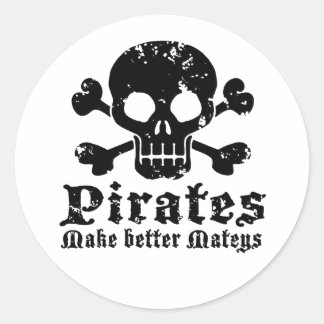 Funny Pirate Runder Aufkleber